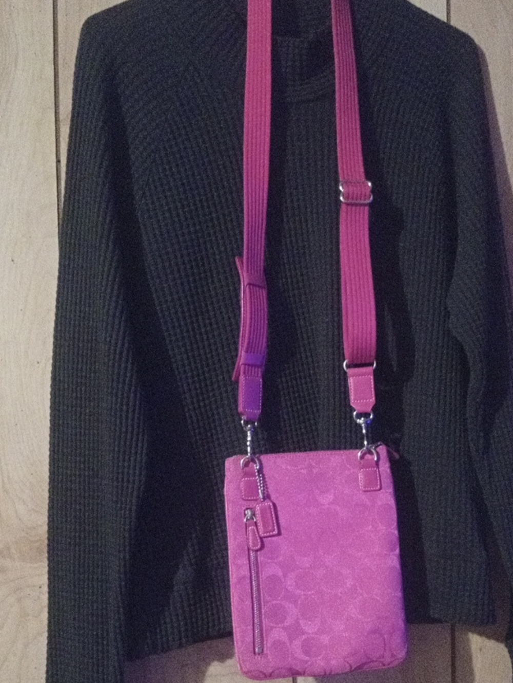 Pink Crossbody Bag with Adjustable Strap